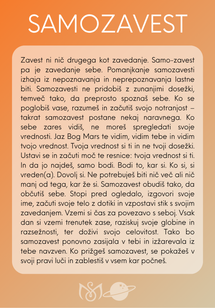 Mars – Samozavest
