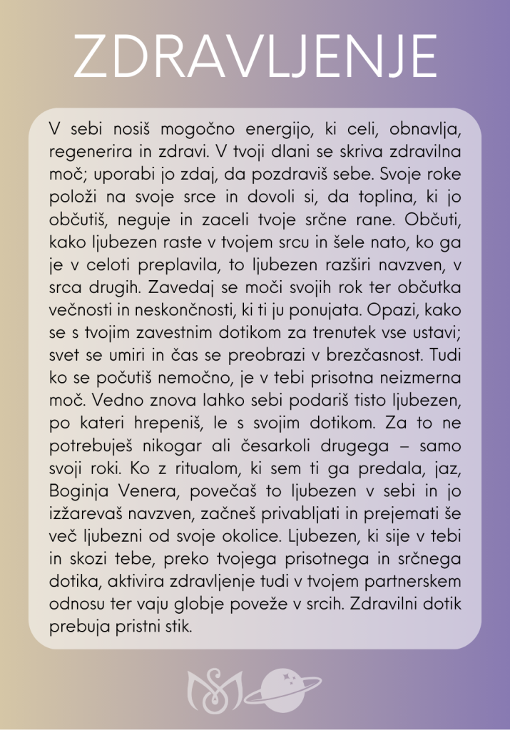 Venera – Zdravljenje